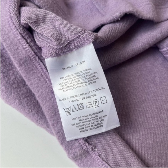 Anthropologie Lilac Brushed Fleece Turtleneck Long Sleeve XS - Picture 5 of 6